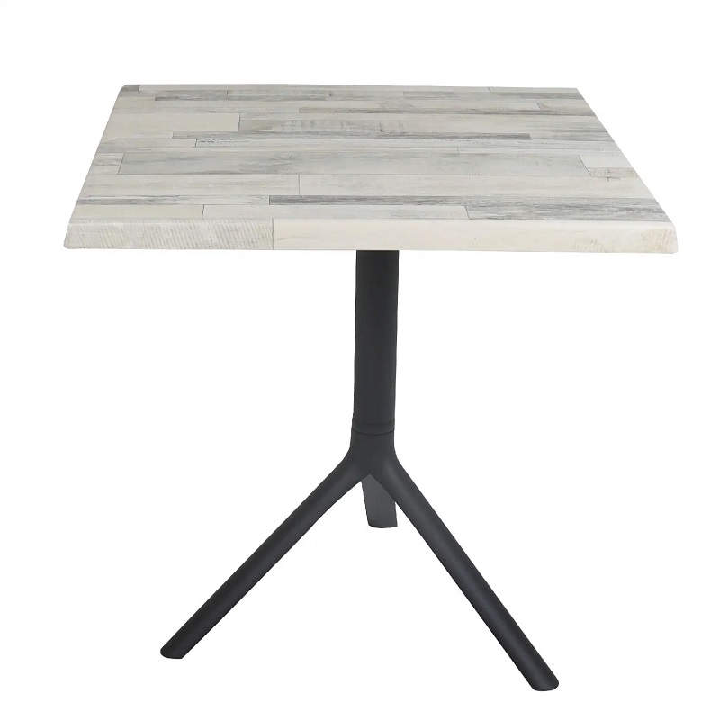 Table Bistrot Noa 3 Pieds 70×70 Cm Werzalit Socle Peinture Noir Sotufab – White Block – TBIS144NR
