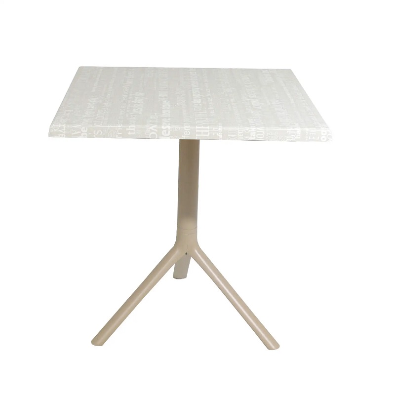 Table Bistrot Noa 3 Pieds 70×70 Cm Werzalit Socle Peinture Grège Sotufab – Blanc Jour – TBIS144GR
