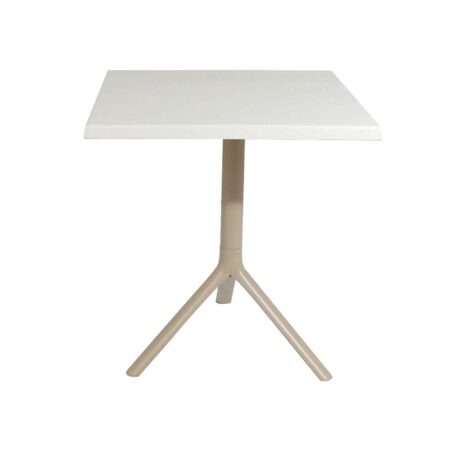 Table Bistrot Noa 3 Pieds 70×70 Cm Werzalit Socle Peinture Grège Sotufab – Blanc Rotin – TBIS144GR Tunisie