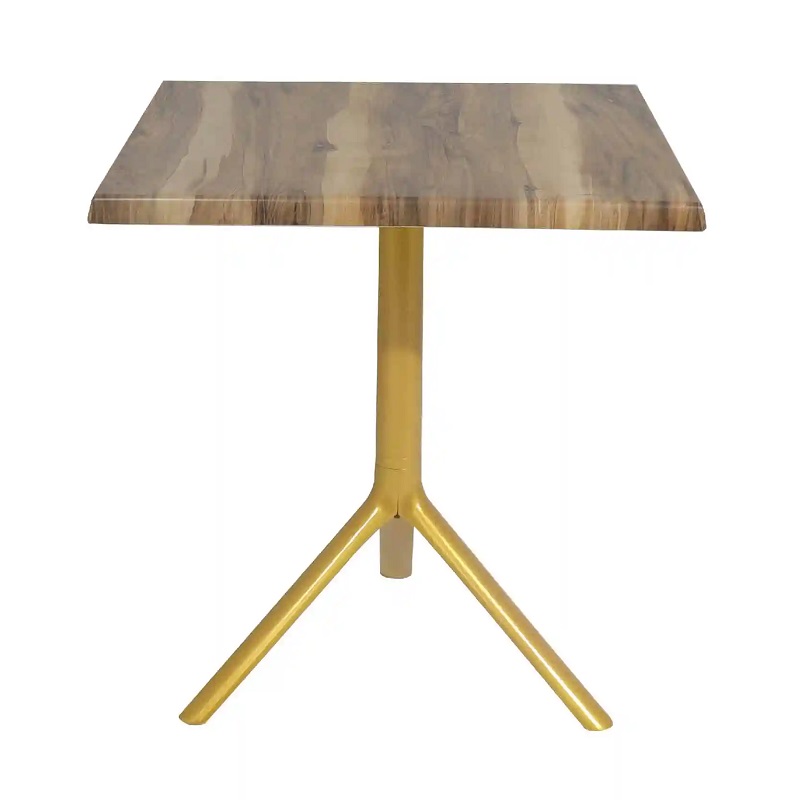Table Bistrot Noa 3 Pieds 70×70 Cm Werzalit Socle Peinture Doré Sotufab – Indien – TBIS144DR