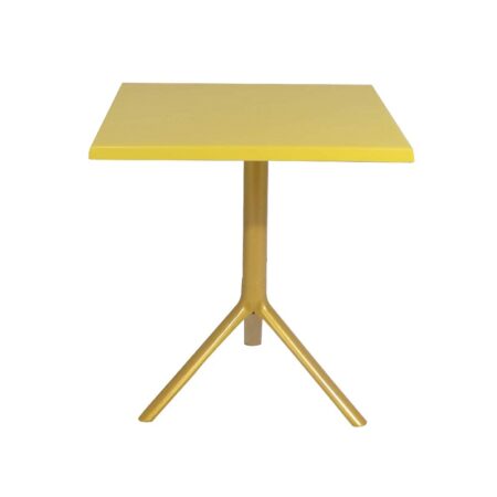 Table Bistrot Noa 3 Pieds 70×70 Cm Werzalit Socle Peinture Doré Sotufab – Jaune – TBIS144DR Tunisie