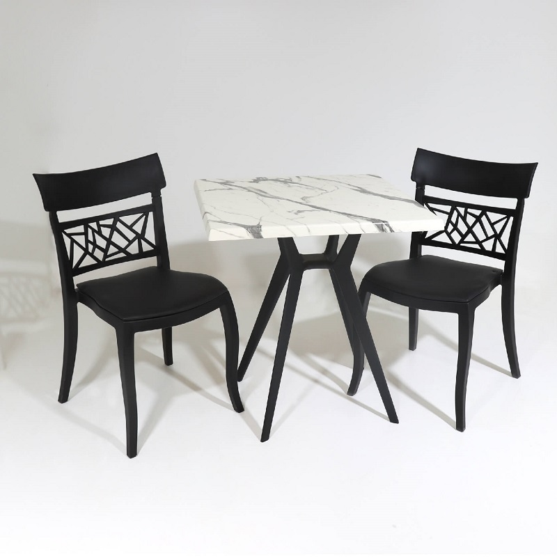 Table Bistrot Matrix 4 Pieds 70×70 Cm Werzalit Socle Peinture Sotufab – Noir – TBIS141NR