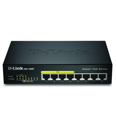 Switch D-Link De Bureau Gigabit Poe 8 Ports – Noir – DGS-1008P/E Tunisie