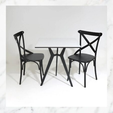 Table Bistrot Matrix 3 Pieds 70×70 Cm Compact Socle Peinture Sotufab – Noir – TBIS142NR Tunisie