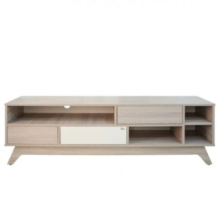 Table Tv Sotufab Malmo – Chêne Brut & Blanc – TV079CB/BC Tunisie