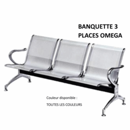 Banquette Omega 3 places Pieds Chromée Tunisie