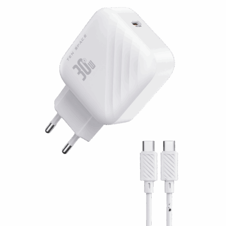 Chargeur Ten Space Type-C QC4 + PD30W Blanc – TS-CH0631-C Tunisie