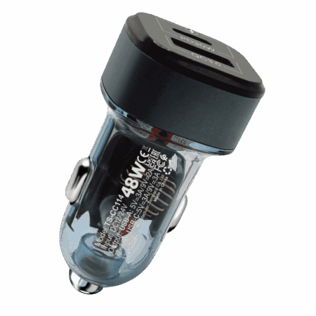 Chargeur Voiture Ten Space 48W Dual Port USB A + TYPE C – TS-CC114 Tunisie