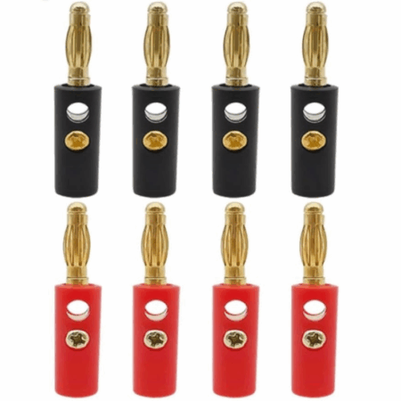 Lot de 8 Fiches Bananes Male 4 mm (rouge ou noir) Tunisie