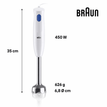 Mixeur Plongeant 2en1 Braun MQ10.201M 450 W Blanc Tunisie