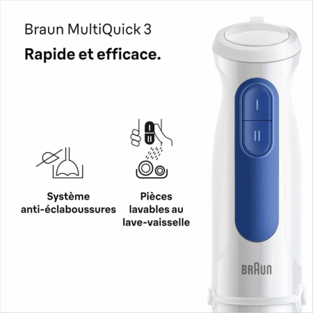 Mixeur Plongeant 3en1 Braun MQ30.202M 900 W Blanc Tunisie