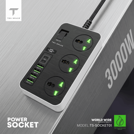 Multiprise TEN SPACE 3000W 16A USB – TS-SOCKET01 Tunisie