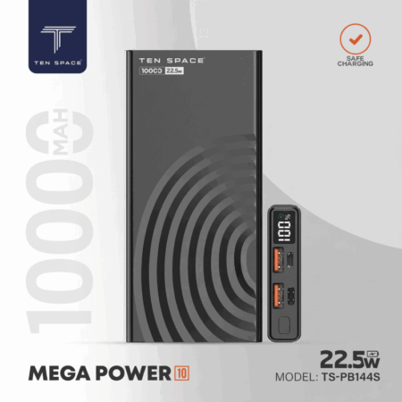 Power Bank Ten Space 10000mAh 22.5W Noir – TS-PB144S Tunisie