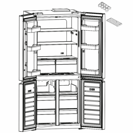 Réfrigérateur Focus Side By Side 4 Portes SMART.6400 Dark Inox Tunisie