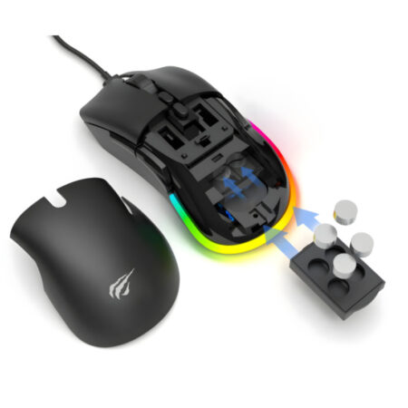 Souris Optique Filaire Gamer HAVIT MS954 Backlit RGB Noir – HV-MS954 Tunisie