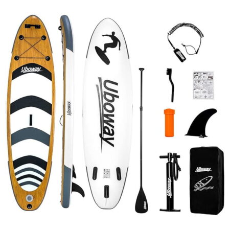 Planche à pagaie Uboway Wood Fish 10.6 pieds – Noir & Blanc -NH200-3-WOOD Tunisie