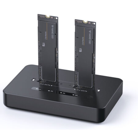 Station d&rsquo;accueil Gembird double disque SSD USB Type-C M.2 NVMe et SATA – 8716309135573 Tunisie