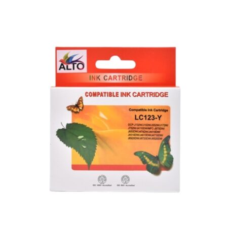 Cartouche Jet d&rsquo;Encre Adaptable Alto Brother LC123Y – Jaune Tunisie