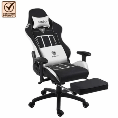 Chaise Gaming Dowinx LS-6670 Avec Fonction Massage Et Repose Pied – LS6670-Blanc Tunisie