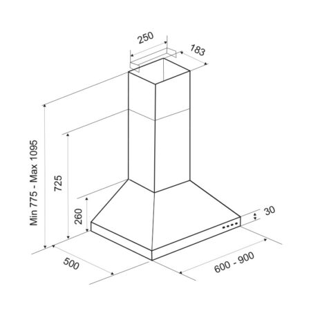 Hotte Pyramidale Focus F.605X 60 cm Inox Tunisie