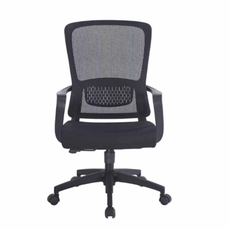 Chaise Bureau Nova avec Accoudoirs Noir  – Base Noir Tunisie