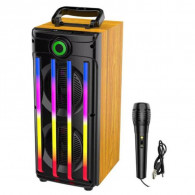 Haut Parleur Bluetooth 4800W – Bois et Noir – ZQS JQS9401 Tunisie