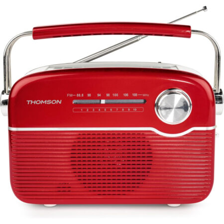 Radio Portable Sans Fil Thomson RTS450BTR à Recharge Solaire – Rouge – RTS450BTR Tunisie