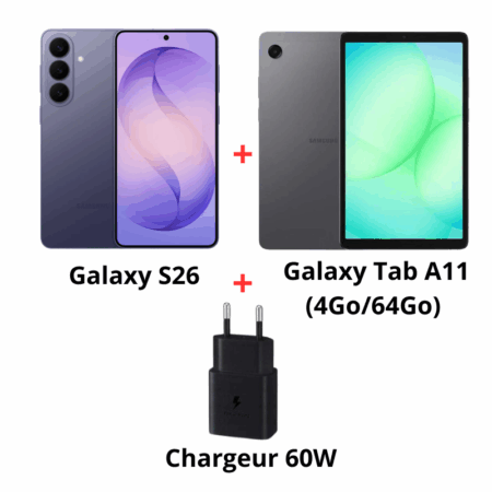 Pack Samsung Galaxy S26 Violet + Galaxy Tab A11 + Chargeur 60W – Pack-S26-V Tunisie
