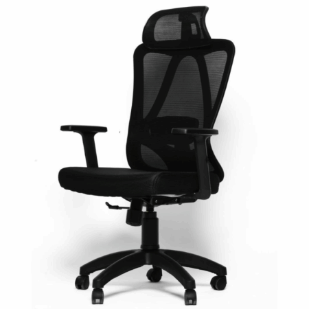 Chaise de Bureau Leonardo Noir – Base Chrome Tunisie