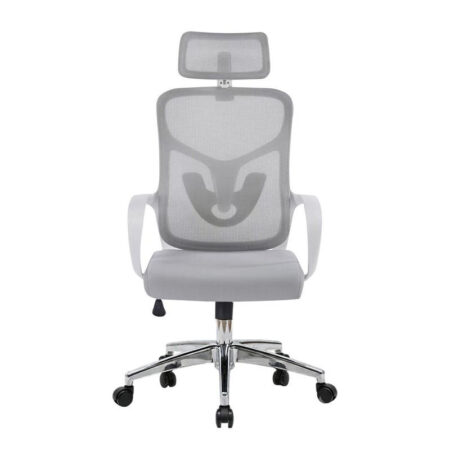 Chaise Directeur Alba Avec Accoudoirs Base Chrome – Blanc Tunisie
